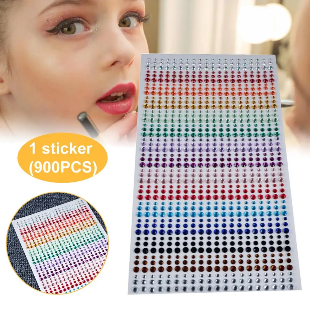 Eco-friendly Makeup Stickers 3/4/5mm Rhinestone Stickers All in One Rhinestone Craft Makeup Stickers Makeup Accessories