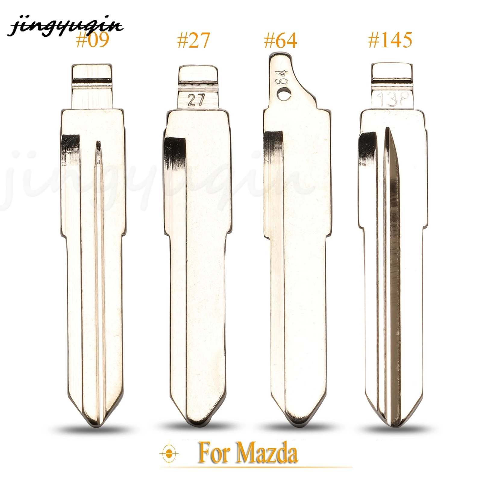 

jingyuqin #09 #27 #64 #145 Remote Car Key Blade For Mazda 3 5 6 Miata CX-7 CX-9 RX-8 CX-9 Uncut Key Blank