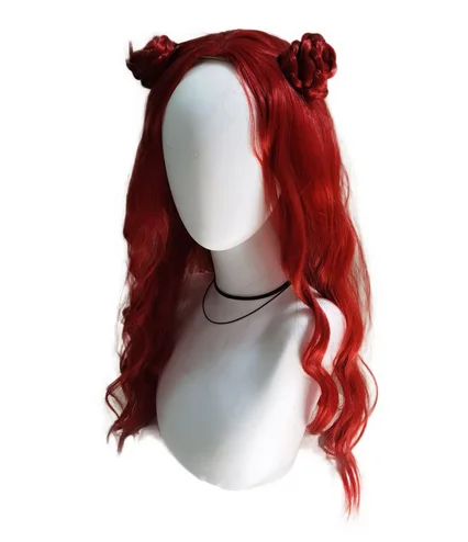 Descendants 4 Girls Red Wig Long Red Wigs for Red Costume Cute Synthetic Wigs for Halloween Costume Cosplay Party