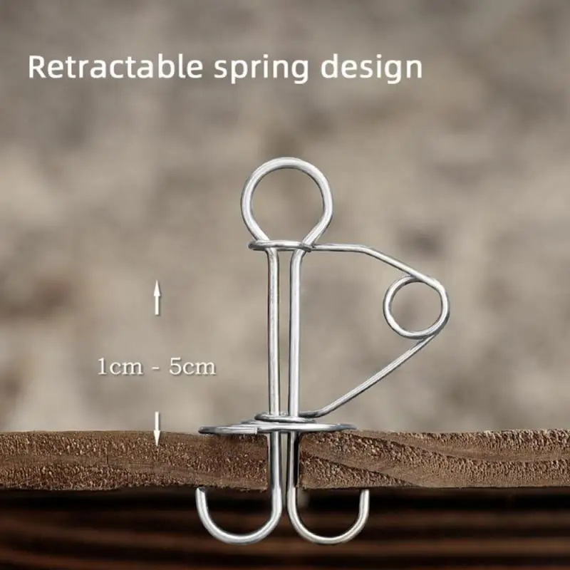 1 шт., пружинные колышки для палубы, веревочные пряжки для ногтей, портативный ветрозащитный тент из нержавеющей стали, палатка, навес, колья для пешего туризма