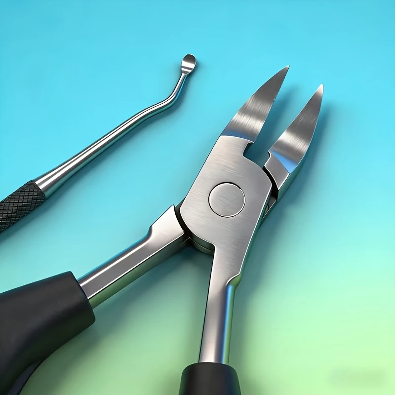 3-teiliges Set für eingewachsene Zehennägel, Nagelknipser mit Spitze, Nagelzange für eingewachsene Nägel, Pediküre-Werkzeug für dicke, harte Zehennägel – Detail 2