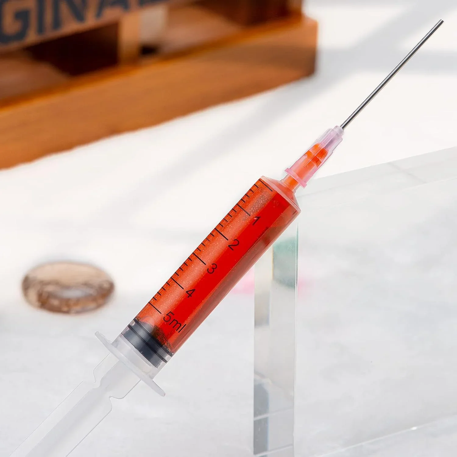 5-ml-Kunststoff-Nachfüllspritze mit stumpfer Edelstahlnadel, präzises Werkzeug zum Dosieren von Flüssigkeiten für Tintenpatronen von Füllfederhaltern und Druckern. – Detail 6