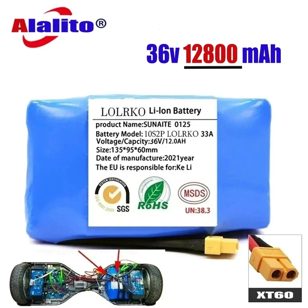 

100% New 36V 18650 Li-ion battery 10s2p 36v battery 12000mAh battery pack 42V 12000mAh scooter twist car battery