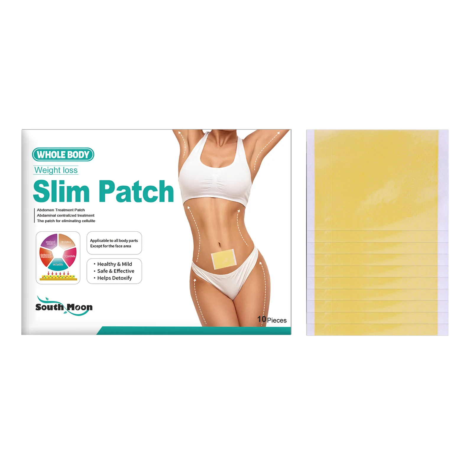 South Moon Weight Loss Slim Patch Body Abdomen Waist Fat Burning Anti Cellulite Promote Metabolism Massage Shaping Detox Sticker