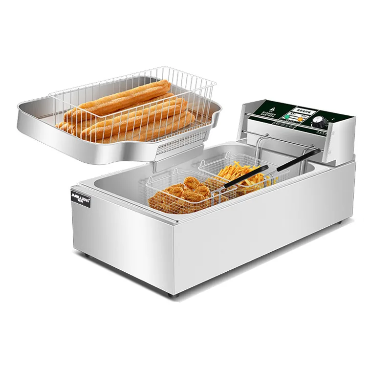 

Commercial Electric Double Cylinder Electric Thickened Fryer Single Cylinder Desktop Gas