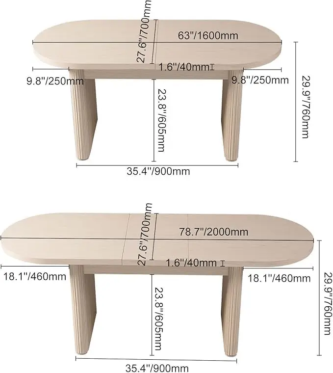 Uitschuifbare Eettafel 63 