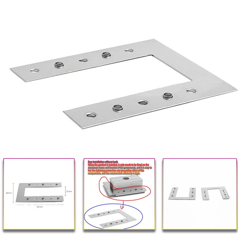 50/100pcs PV Terre Feuille Conductrice Solaire Panneau Rondelle Joint pour Toit Photovoltaïque Accessoires De Système Solaire