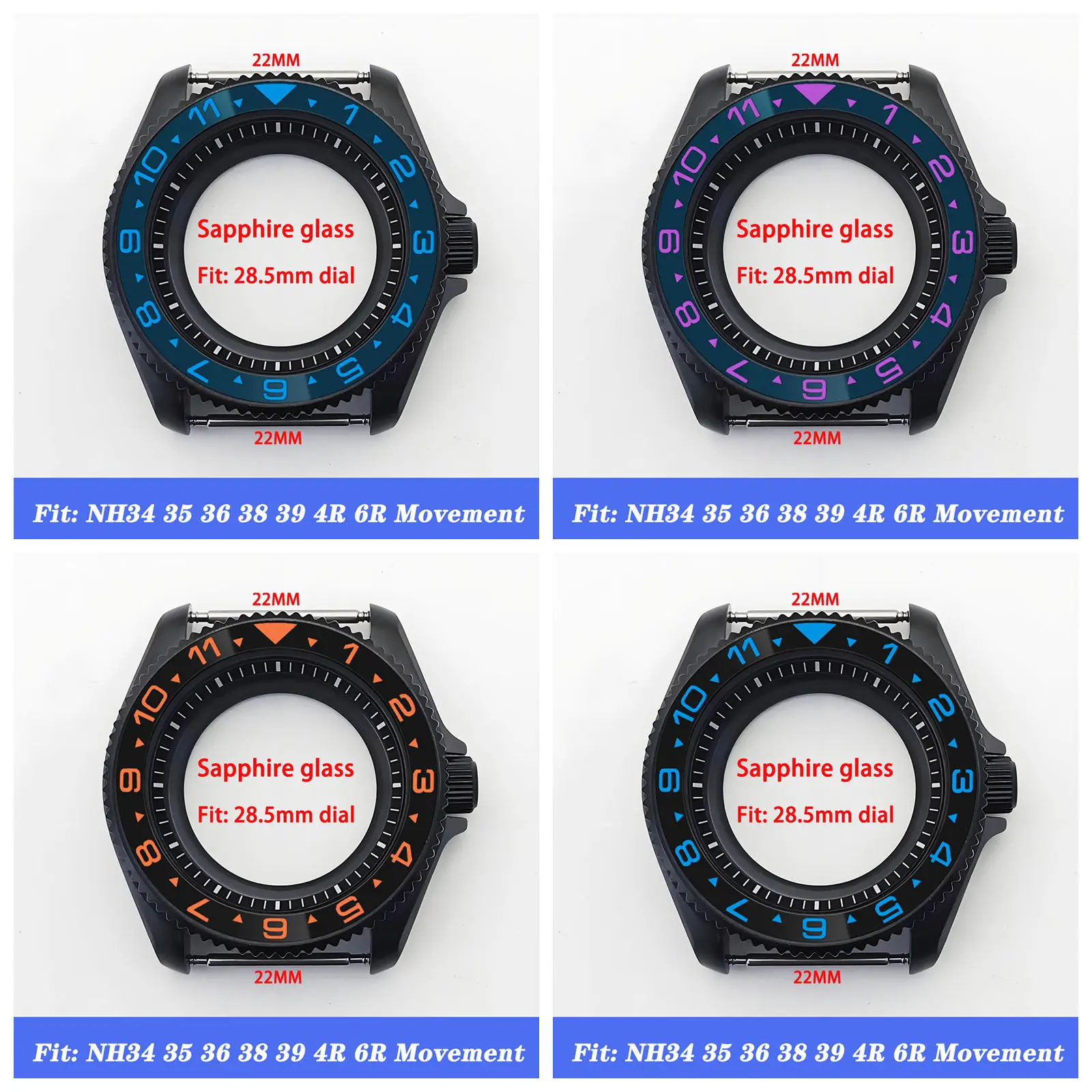 

Mod Skx007 Case NH35 Case Ceramic Bezel Insert Sapphire Crystal Glass Stainless Steel Silver Watch Case