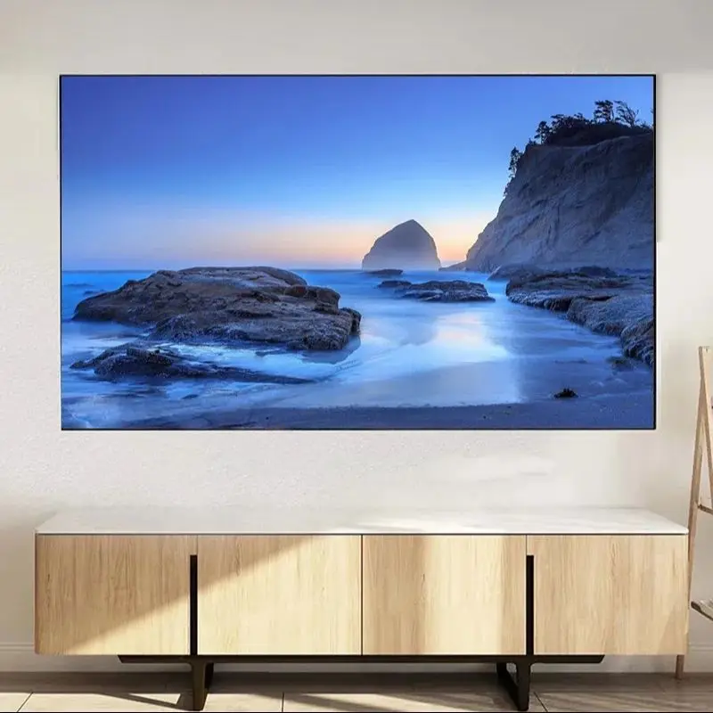 NEW Grey Crystal ALR Fixed Frame Projector Screen 72-133 Inch 1cm Ultra Narrow Bezel 4K 8K 3D Anti-Light For Normal Throw