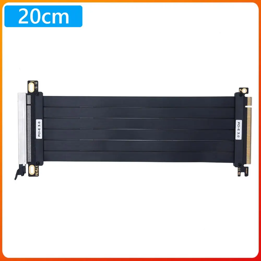 PCIe 3.0 X16 High Speed Flexible Extender Card EMI Shielded Extension Port 180 Degree Adapter PCIE 3.0 Extension Cable