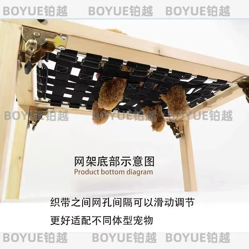 Solid Wood Pet Acupuncture Table for Dog Cat Diagnosis Physiotherapy Bed with Binding Grid Fixed Stool Veterinary Operating