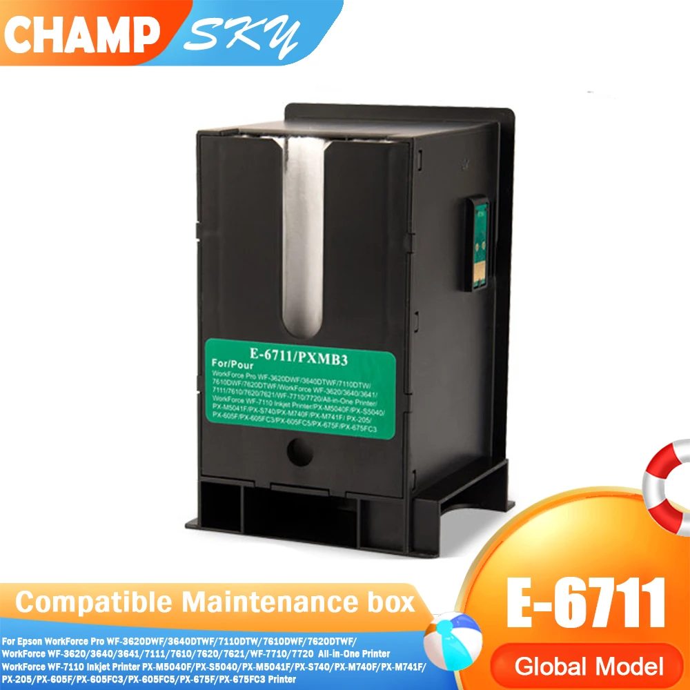 Совместимый контейнер для отработанных чернил Champ Sky 6711 T6711 C13T671100 PXMB3 для принтеров Epson Workforce WF 7610 7620 WF-3640