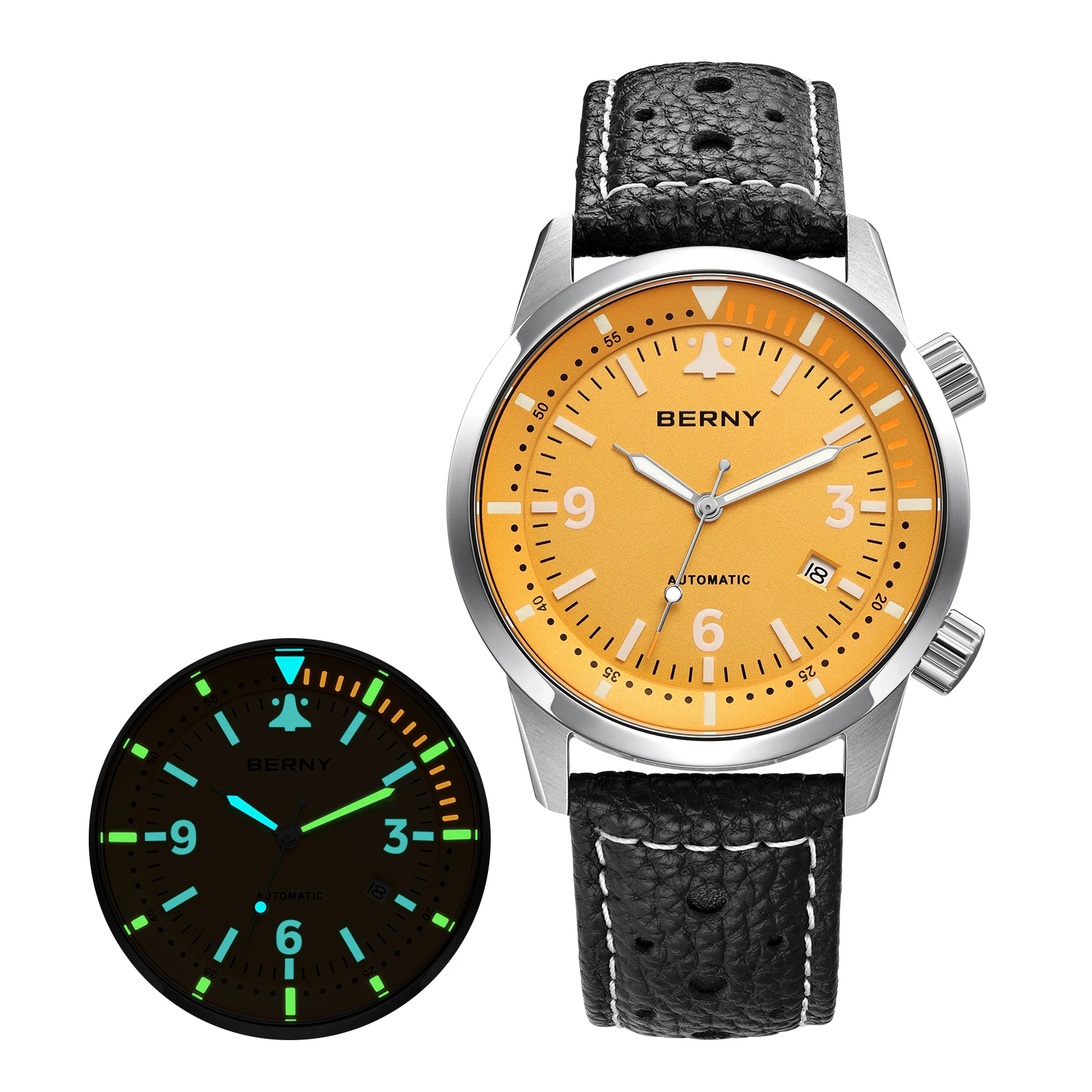 BERNY Automatische Herrenuhren, Top-Qualität, 20 ATM, 316L, leuchtender Saphir, AR-Beschichtung, Original ST1612, luxuriöse, modische Herren-Armbanduhr