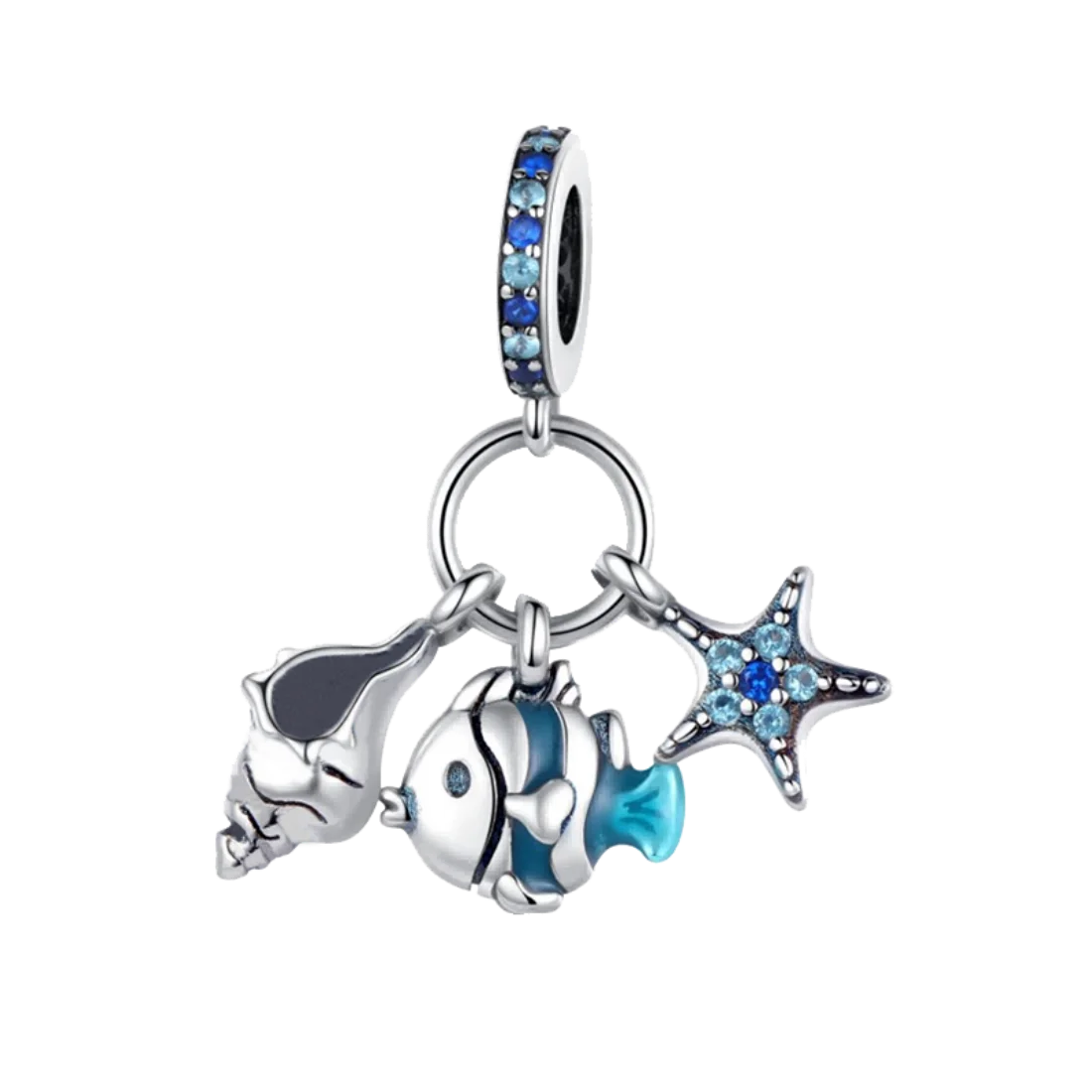 925 Sterling Silver Pendant with Conch Shell Beads, Suitable for Original Bracelet Necklace, Men's and Women's DIY Jewelry Gifts