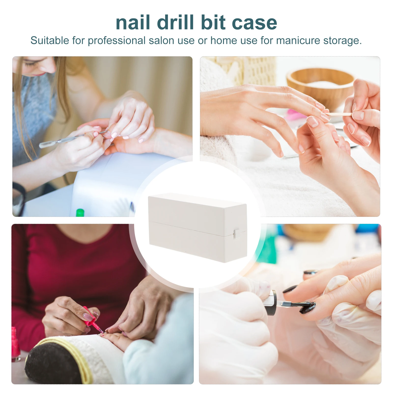 

30 Holes Nail Grinding Heads Storage Case for Drill Bits Container Plastic Portable Manicure Salon Use Nail Art Polishing