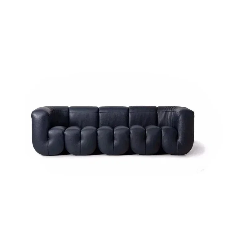 Nordic medieval DS707 fist U-shaped module sofa Italian designer B & B retro black leather so fa