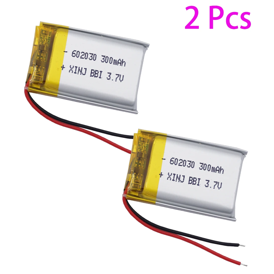 

2Pcs 3.7V 300mAh 1.11Wh Li-Polymer Rechargeable Lithium Li Battery For GPS Sat Nav Earphone Record Pen Car Camera MP3 MP4 602030