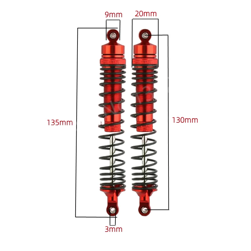 4Pcs Metal Front And Rear Shock Absorber 135mm For Losi LMT 4WD Solid Axle Monster Truck 1/8 RC Car Upgrade Parts
