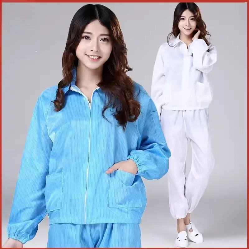 Anti-Static Detachable Workwear Suit ort Sve Zipper Design Blue White ex Dustproof Clothing Set for Electronic Industry