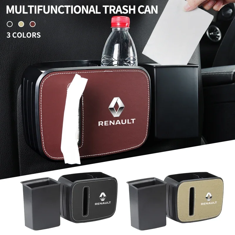 

Car Multi-Functional Tissue Box Water Cup Holder Storage Box for Renault koleos duster megane 2 logan clio Auto Accessories
