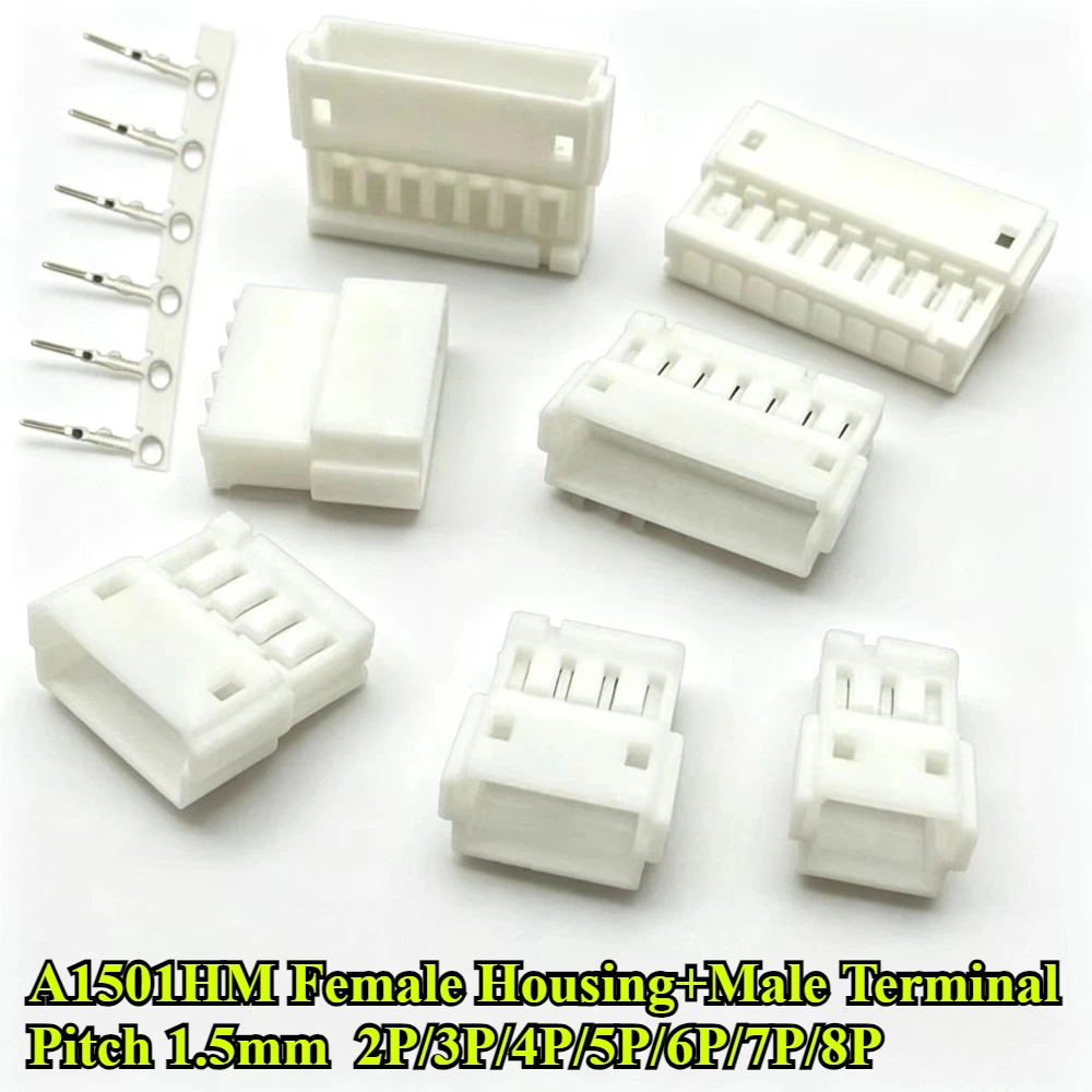 

50/100Pcs/lot A1501HM 1.5mm Pitch Female Housing 2P/3P/4P/5P/6P/7P/8P Pin Plastic Shell Crimp Male Terminal Connector