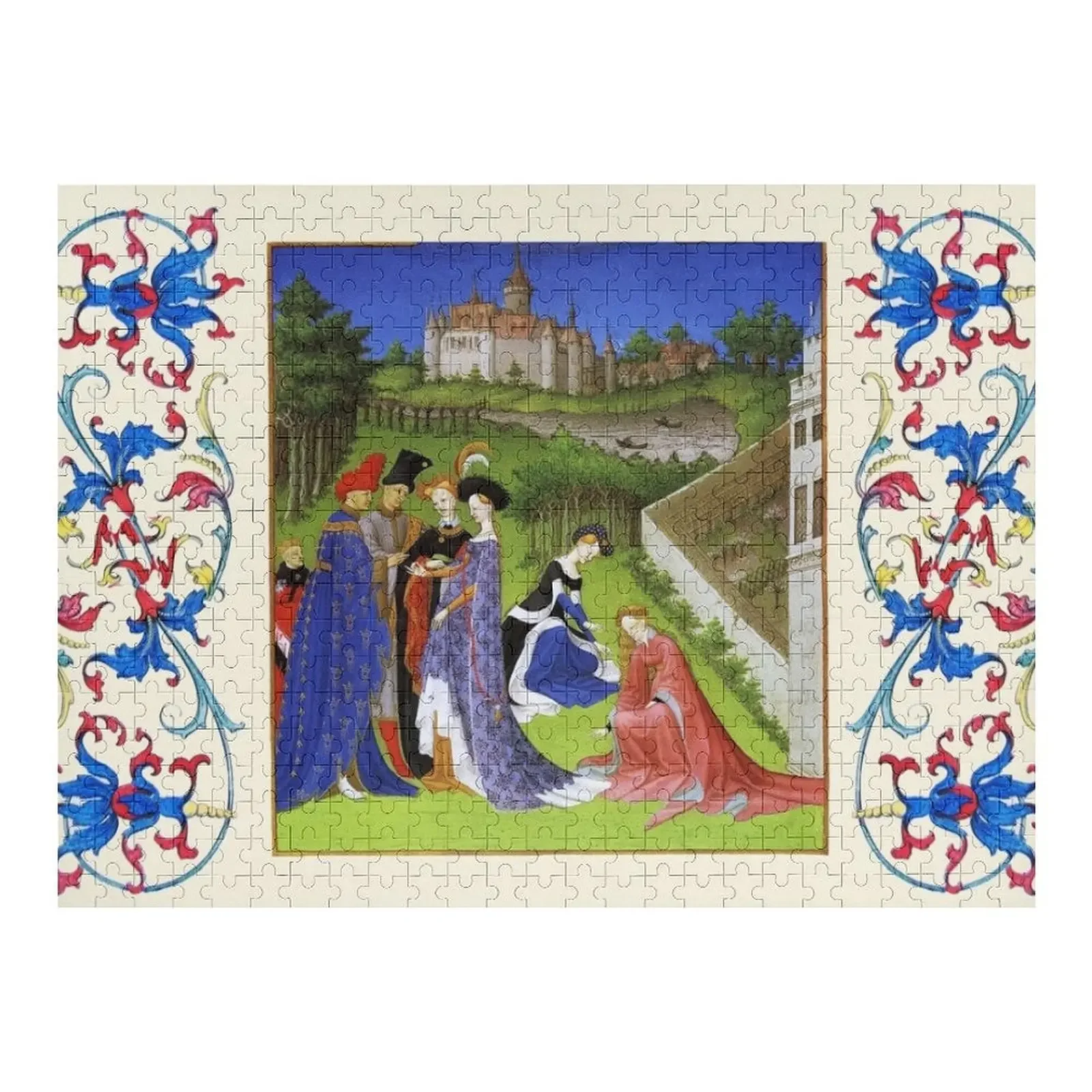 

АПРЕЛЬ Très Riches Heures du Duc de Berry, книга часов Пазл Woodens для взрослых Деревянное имя Персонализированный пазл на заказ