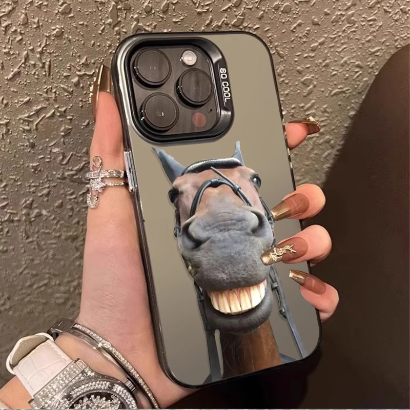 

Крутой абстрактный чехол для телефона с головой лошади для iPhone 16E 16 15 14 13 12 11 Pro Max XS X XR Plus 8 7 SE 2020 Противоударный матовый чехол