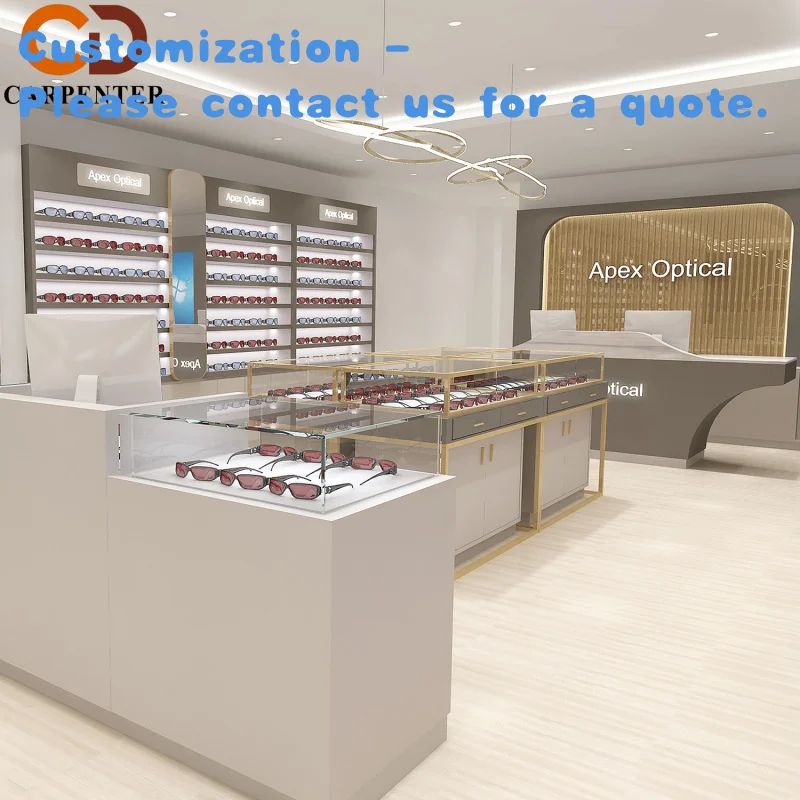 custom.Modern LED Eyewear Display Showcase Optimal Design Optical Stores