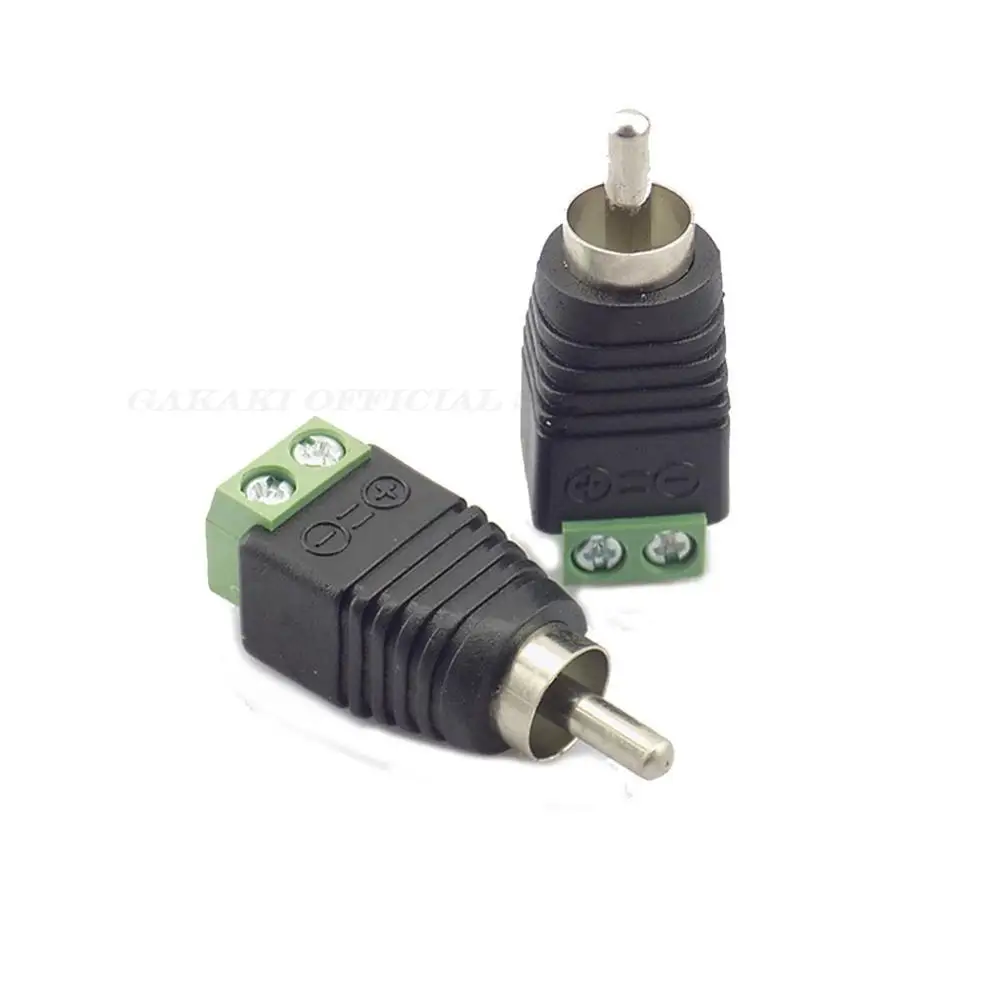 5 Stks/partij Cctv Phono Rca Mannelijke Plug Naar Av Terminal Connector Video Av Luidsprekerkabel Naar Audio Mannelijke Rca Connector Adapter