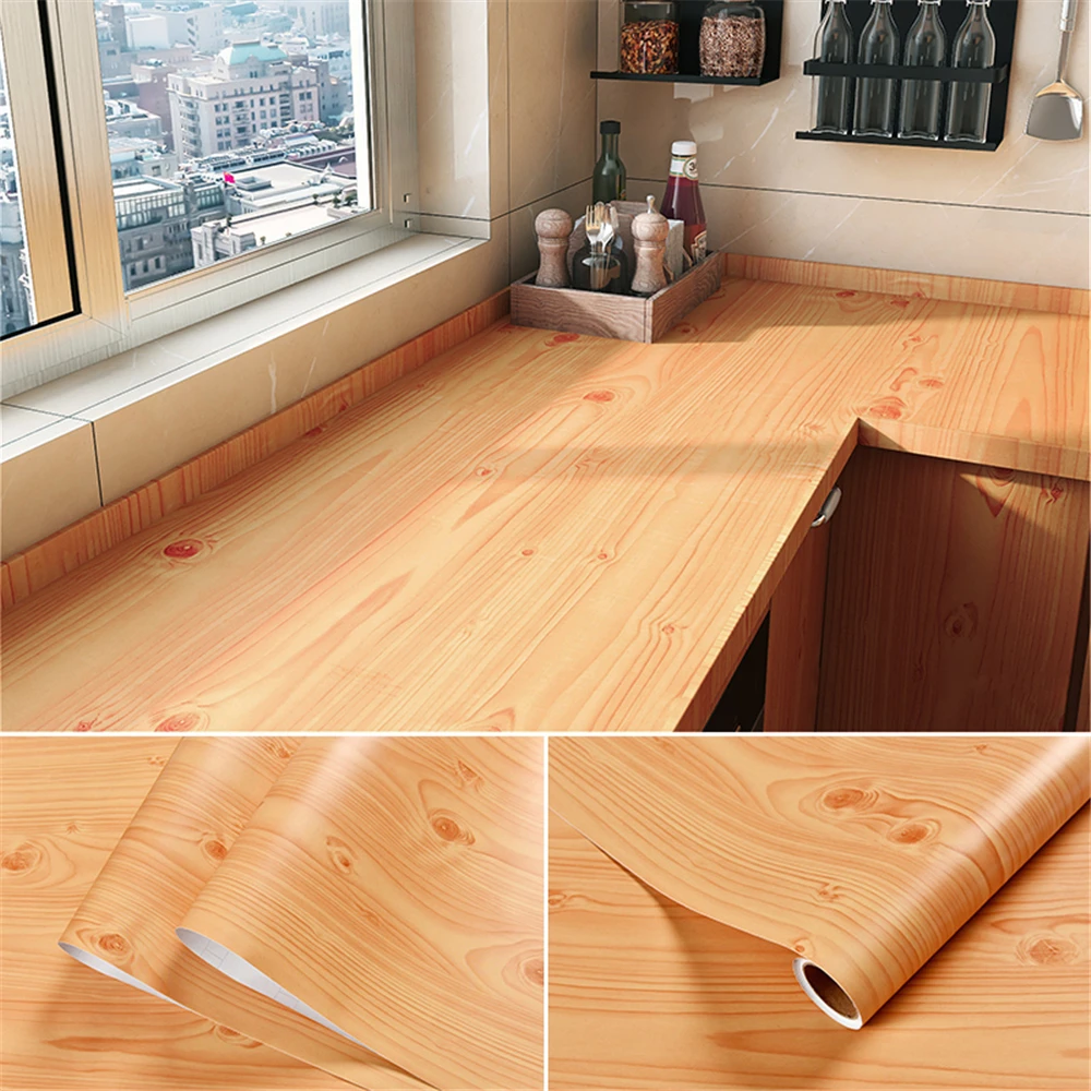 PVC-Tapeten mit Holzmaserung, selbstklebende Aufkleber, 2/3/5 m, wasserdicht, Heimdekorfolie für Tür, Kleiderschrank, Schrank, Tisch, Möbel – Detail 20