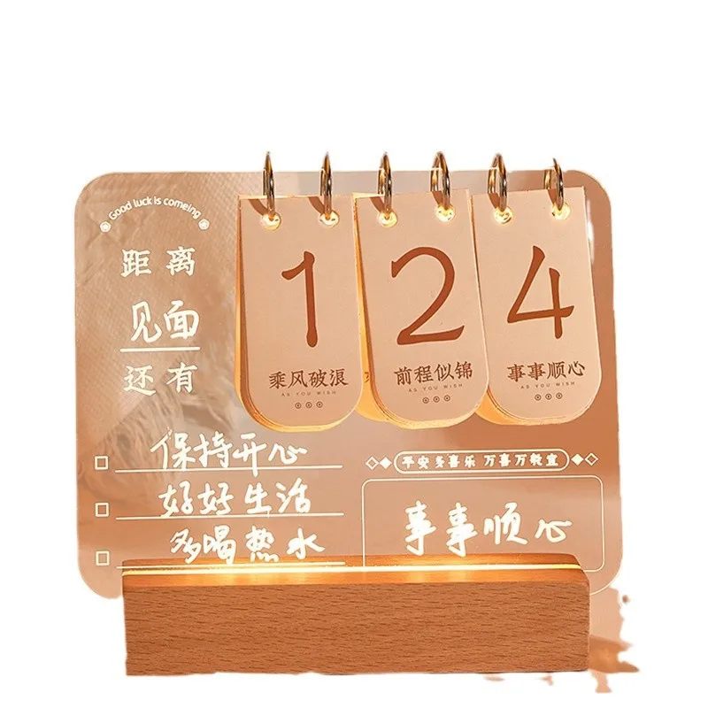 Customized Countdown Calendar One Page Per Day Notes Self-Discipline Student Office Self-Adhesive Reminder Board 2025 Acryli