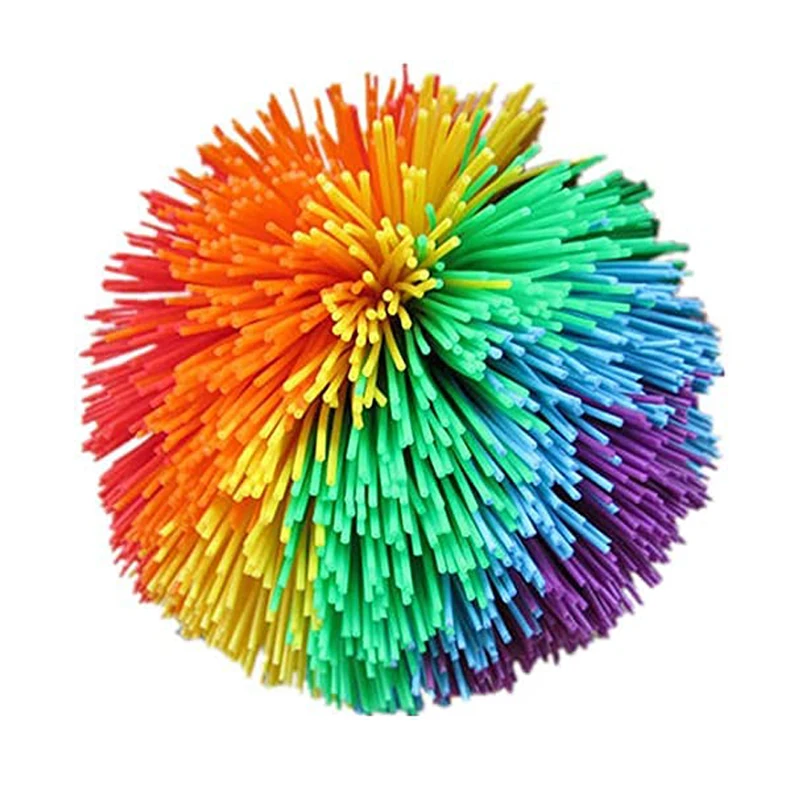 Rainbow Rubber Stringy Balls Sensory Fidget Toys For Kids Party Favors Classroom Prizes School Gifts For Students Outdoor Fun