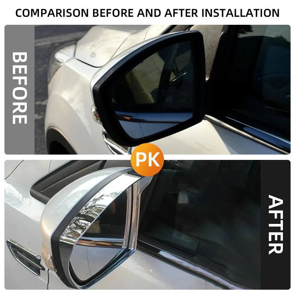 Car Rearview Mirror Decoration Trim for Ford Escape Kuga 2013 2014 2015 ABS 2Pcs/Set Rain Visor Strip Sticker Accessories