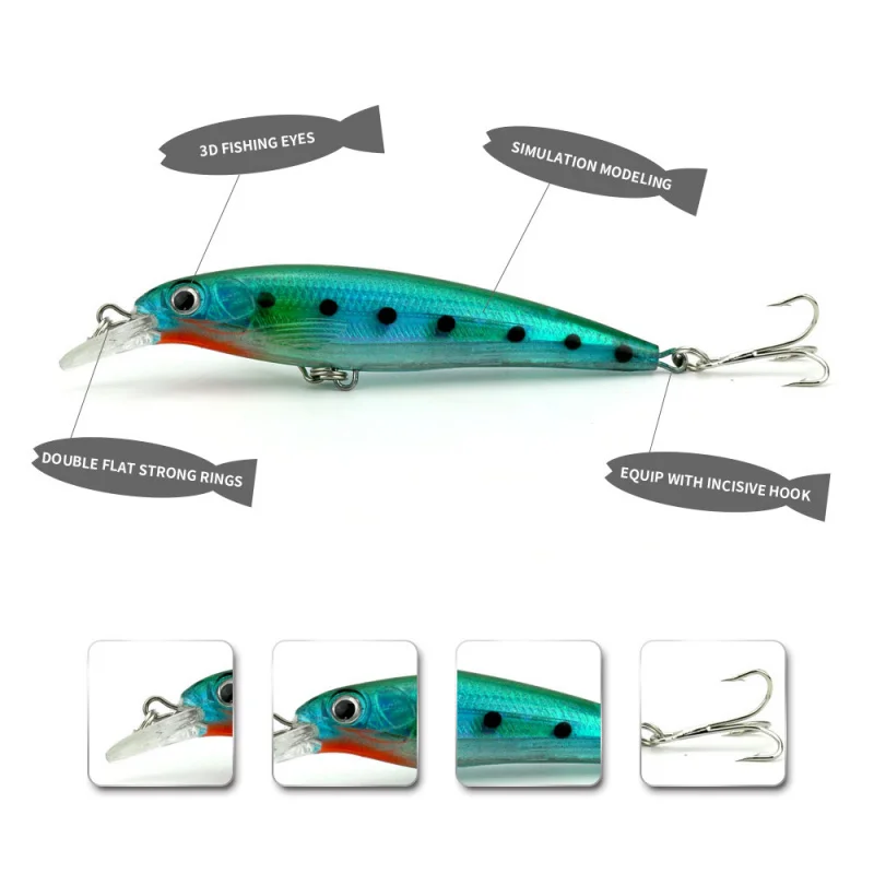 Bionischer Kunstköder in 20 Farben, 11cm/13,4g Leichtgewichtiger Angelköder für Angler