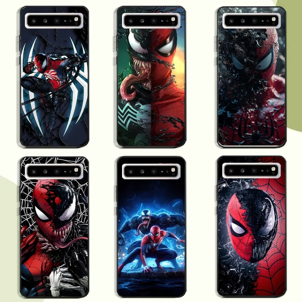 V-Venom Vs S-Spider-Man Phone Case For Samsung Galaxy A52 A12 A51 S21 Edge S22ULTRA S23 S20LITE Plus Ultra Black Cover