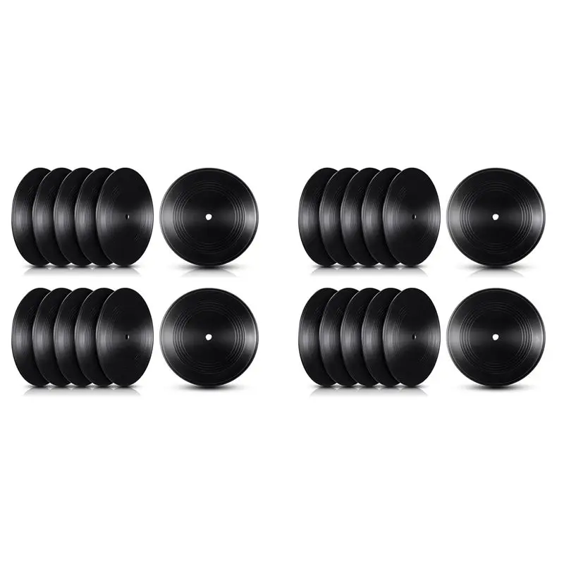 

B03C-Blank Vinyl Records 7 Inch CD For Room Decor CD Wall Decor Vinyl Records Decor Black Fake Records Decor (24 Pieces)