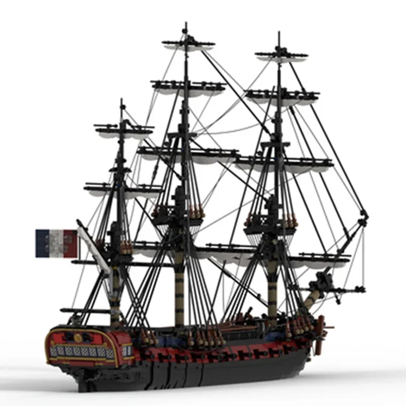 Moc Building Bricks Military Model French Frigate 