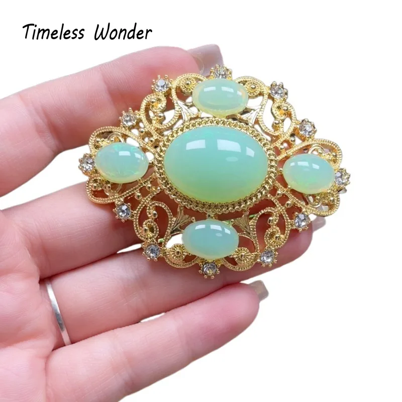 

Timeless Wonder Fancy Zircon Geo Glass Floral Brooch Pins for Women Designer Jewelry Runway Rare Luxury Gift Cute Top 2383