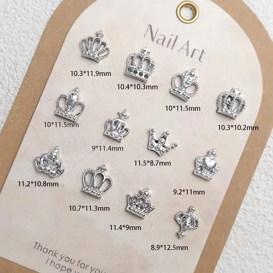 30PCS Mixed Acrylic Imperial Crown Nail Art Charms Accessories Resin Parts For Manicure Decor Nails Decoration Supplies Material