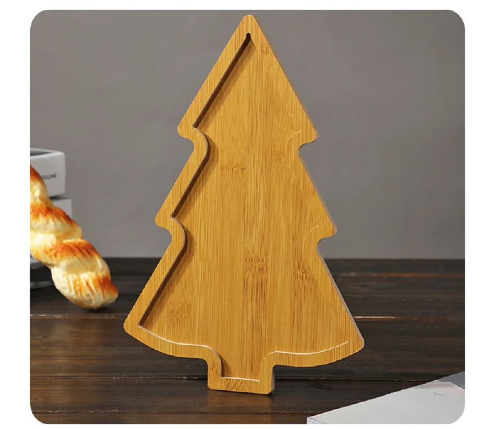 

Wooden Appetizer Tray Christmas Tree Shaped Sushi Serving Tray Japanese Sashimi Plate Snack Dessert Candy Dish for Restaurant