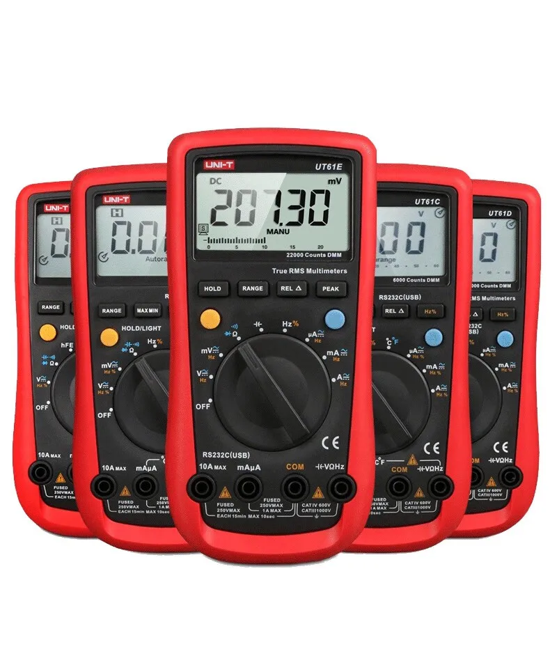 UNI-T UT61E مقياس متعدد رقمي صحيح RMS 1000 فولت التيار المتناوب تيار مستمر متعدد جهاز قياس الجهد الكهربائي الوضع النسبي 22000 التهم موثوقية عالية