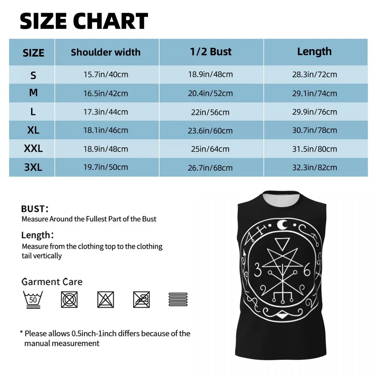 Lilith Sigil Camisetas sin mangas para hombre, de secado rápido, transpirables, para gimnasio, fitness, correr, verano, chaleco deportivo informal