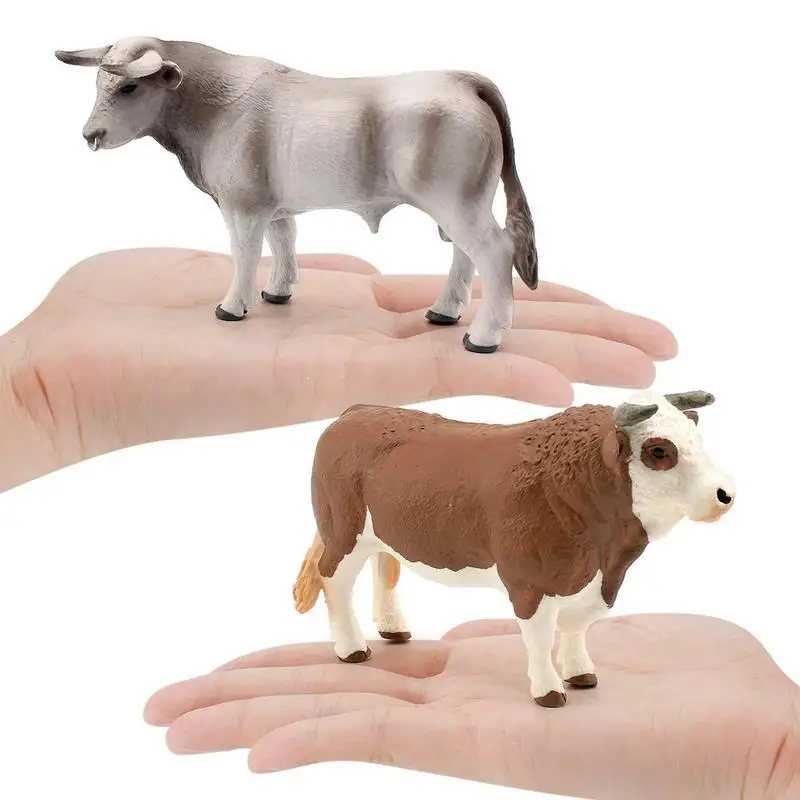 Simulation Farm Animals ​Poultry Milk Cow Cattle Calf Bull Musk Action Figures Early Educational Toys For Children