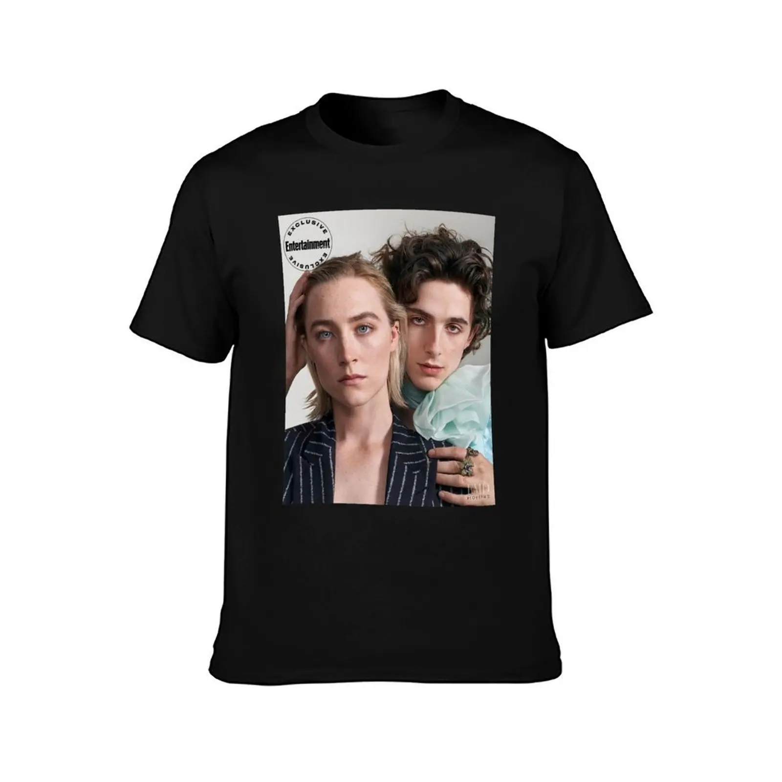 Timothée and Saoirse poster T-Shirt No Iron Casual Short Sleeve Top T-Shirt