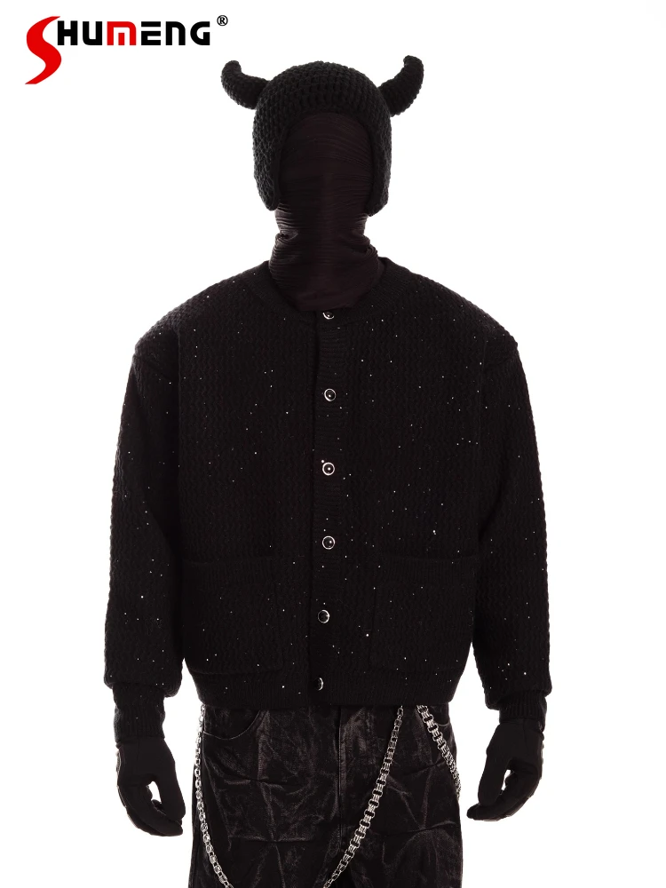 

Осень 2024, новые элегантные куртки-свитера для мужчин и женщин, легкие роскошные трикотажные изделия с тонким вспышкой, модные маленькие ароматные вязаные куртки