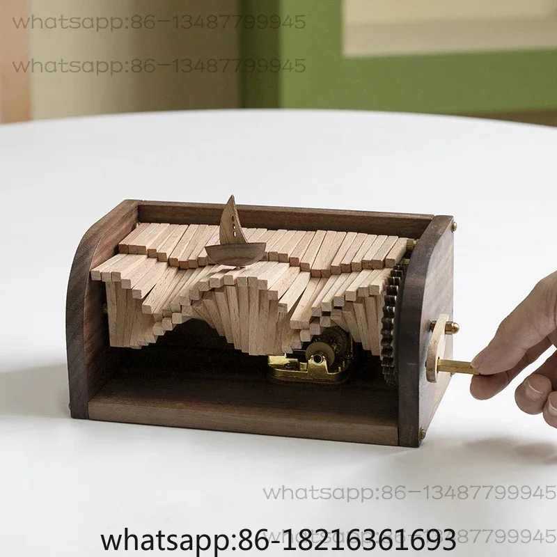 Sky City Eight Music Box Wooden Handmade Creative Music Box Decoration