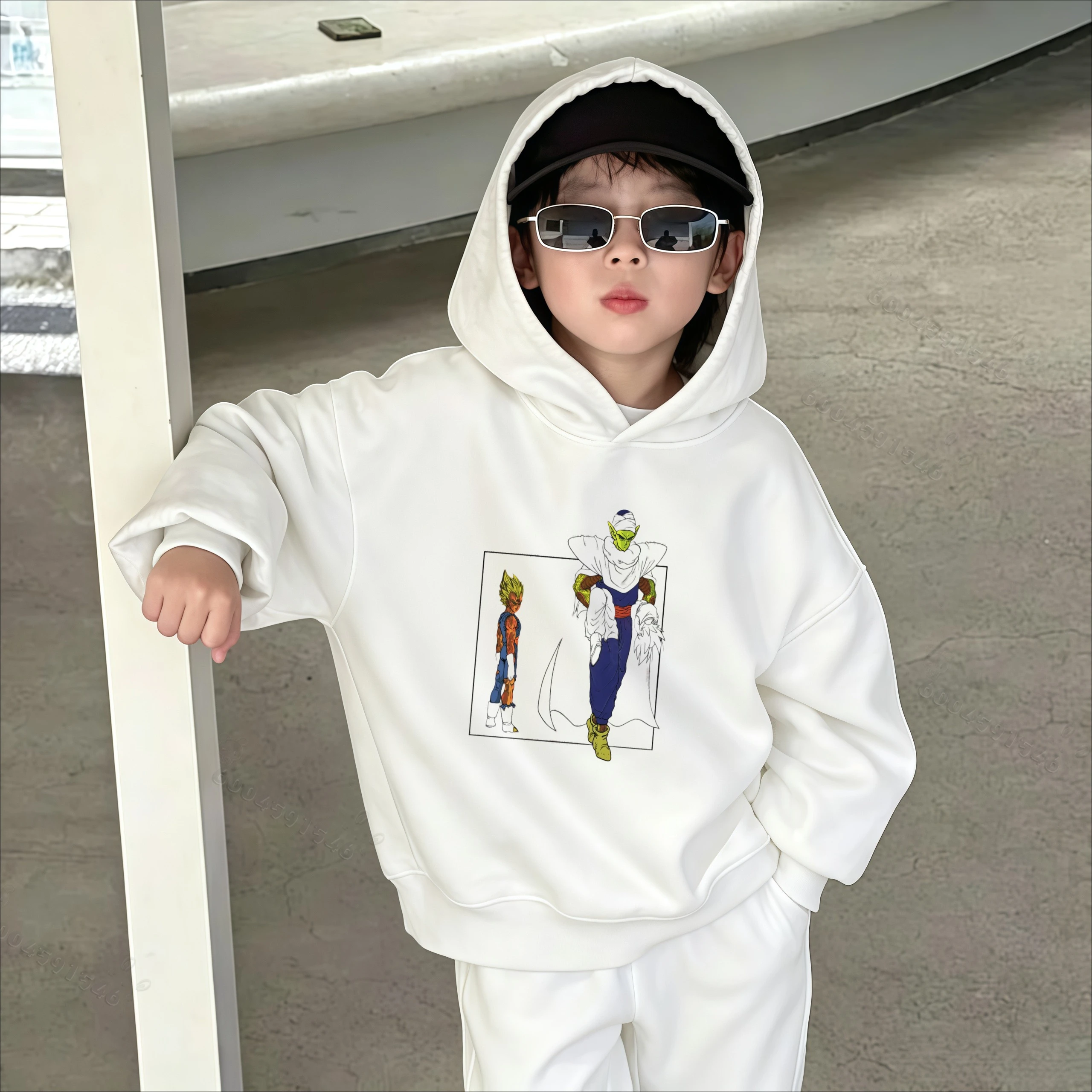 Latest children's loose-fitting hooded sweatshirt - Dragon Ball Goku classic casual boys' and girls' holiday gift pullover shirt