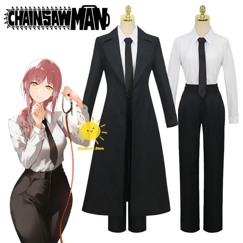 

Anime Makima Cosplay Chainsaw Man Cosplay Costumes Makima Uniform Trench Coat Tie Wig Halloween Carnival Party Cos Women Gir@0Z*