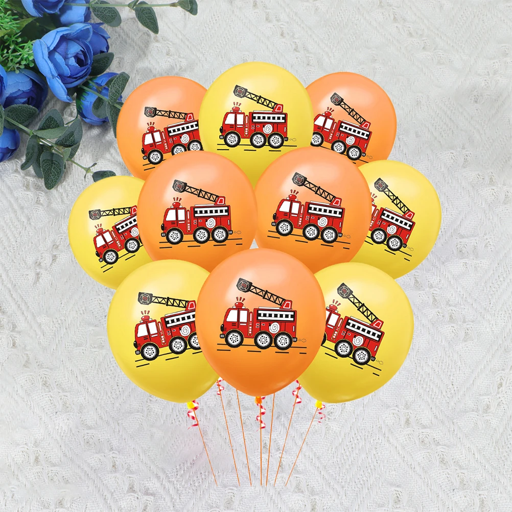 

20pcs Fire Truck Balloon Set Premium Latex Printing Party Supplies Safe Decorations Birthday Gathering Banquet Photo