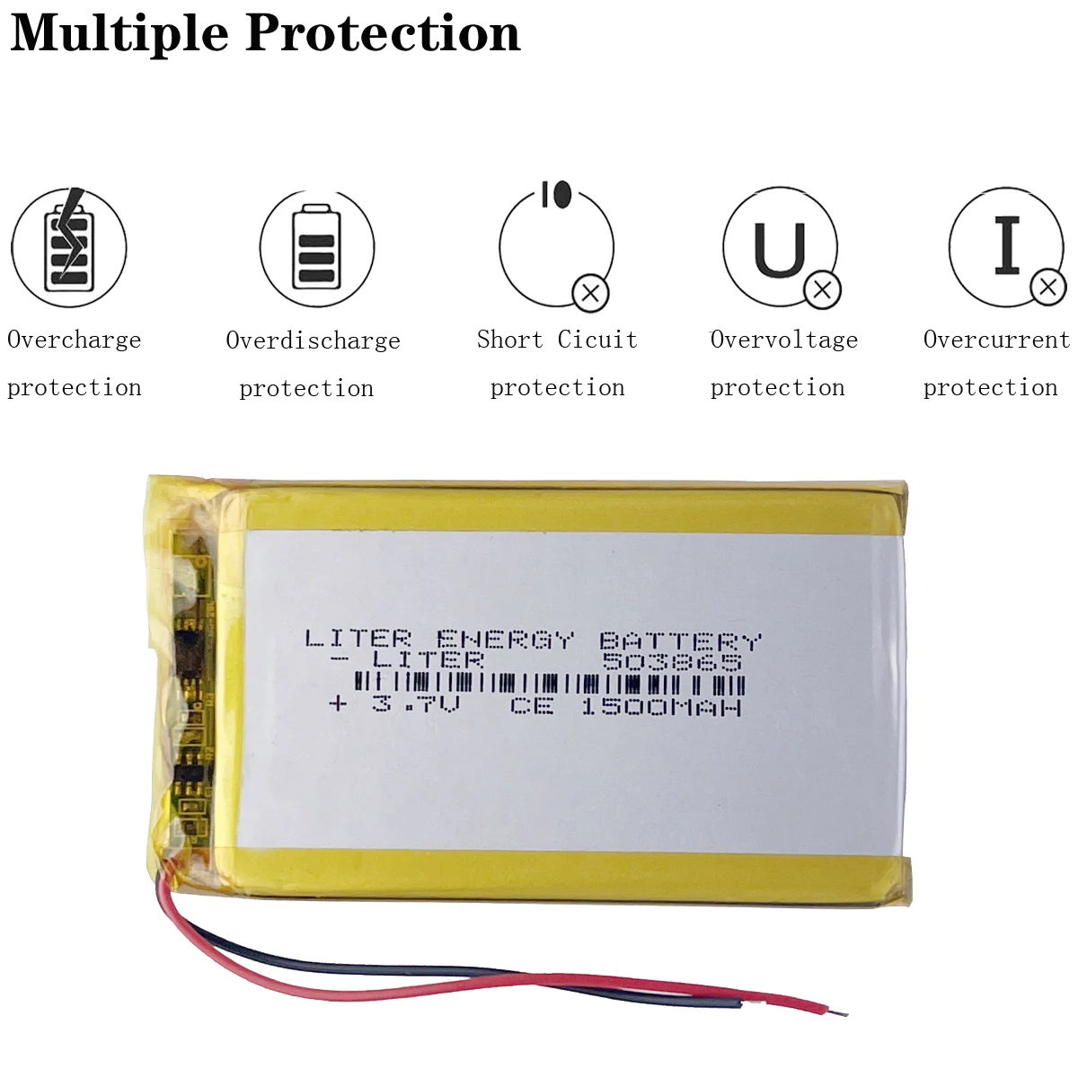 بطارية ليثيوم أيون 3.7 فولت بطارية 503865 1500 مللي أمبير قابلة للشحن بطارية ليثيوم ليبوليمر الخلية ل MP3 سماعة بلوتوث ساعة تيار مستمر